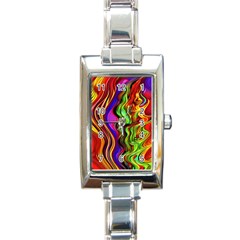 Swirls And Curls Rectangle Italian Charm Watch by GardenOfOphir