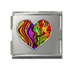 Swirls And Curls Mega Link Heart Italian Charm (18mm) Front