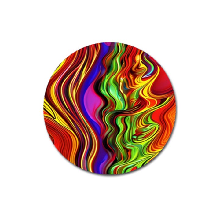 Swirls And Curls Magnet 3  (Round)