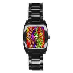 Swirls And Curls Stainless Steel Barrel Watch by GardenOfOphir