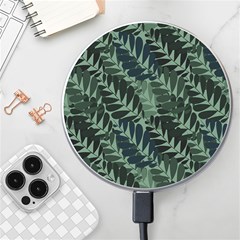 Background Pattern Leaves Texture Design Wallpaper Wireless Fast Charger(white) by Wegoenart