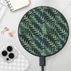 Background Pattern Leaves Texture Design Wallpaper Wireless Fast Charger(black) by Wegoenart