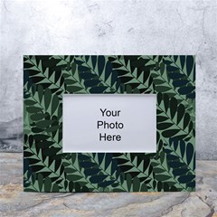 Background Pattern Leaves Texture Design Wallpaper White Tabletop Photo Frame 4 x6  by Wegoenart