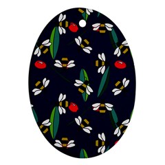 Art Floral Design Pattern Floral Pattern Oval Ornament (two Sides) by Wegoenart