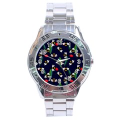 Art Floral Design Pattern Floral Pattern Stainless Steel Analogue Watch by Wegoenart