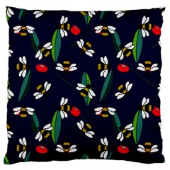 Art Floral Design Pattern Floral Pattern Large Premium Plush Fleece Cushion Case (one Side) by Wegoenart