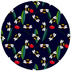 Art Floral Design Pattern Floral Pattern Wooden Puzzle Round by Wegoenart