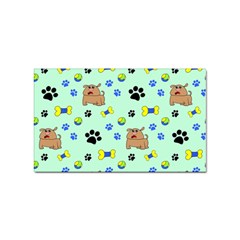 Dog Pattern Seamless Blue Background Scrapbooking Sticker (rectangular) by Wegoenart