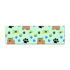 Dog Pattern Seamless Blue Background Scrapbooking Sticker Bumper (10 Pack) by Wegoenart