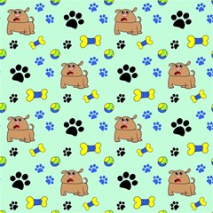 Dog Pattern Seamless Blue Background Scrapbooking Play Mat (rectangle)