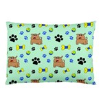 Dog Pattern Seamless Blue Background Scrapbooking Pillow Case (Two Sides) Front