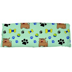 Dog Pattern Seamless Blue Background Scrapbooking Body Pillow Case (dakimakura) by Wegoenart