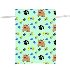 Dog Pattern Seamless Blue Background Scrapbooking Lightweight Drawstring Pouch (xl) by Wegoenart