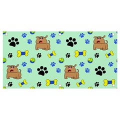 Dog Pattern Seamless Blue Background Scrapbooking Banner And Sign 4  X 2  by Wegoenart