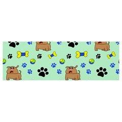 Dog Pattern Seamless Blue Background Scrapbooking Banner And Sign 12  X 4  by Wegoenart