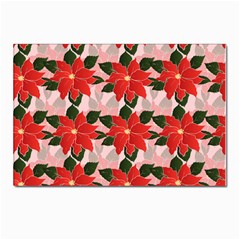 Poinsettia Pattern Seamless Pattern Christmas Xmas Postcards 5  X 7  (pkg Of 10) by Wegoenart