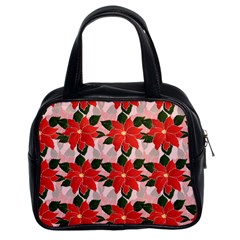 Poinsettia Pattern Seamless Pattern Christmas Xmas Classic Handbag (two Sides) by Wegoenart