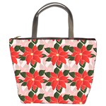 Poinsettia Pattern Seamless Pattern Christmas Xmas Bucket Bag Front