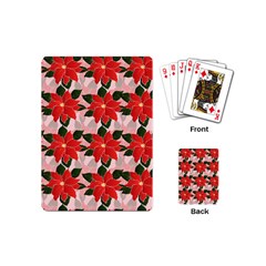 Poinsettia Pattern Seamless Pattern Christmas Xmas Playing Cards Single Design (mini) by Wegoenart