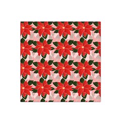 Poinsettia Pattern Seamless Pattern Christmas Xmas Satin Bandana Scarf 22  X 22 