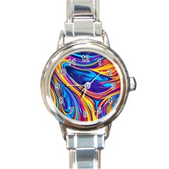 Dancing In The Liquid Light Round Italian Charm Watch by GardenOfOphir