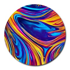 Dancing In The Liquid Light Round Mousepad by GardenOfOphir