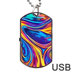 Dancing In The Liquid Light Dog Tag Usb Flash (two Sides) by GardenOfOphir