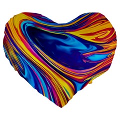 Dancing In The Liquid Light Large 19  Premium Heart Shape Cushions by GardenOfOphir