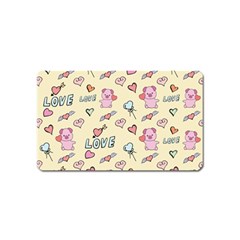 Pig Animal Love Romance Seamless Texture Pattern Magnet (name Card) by Wegoenart