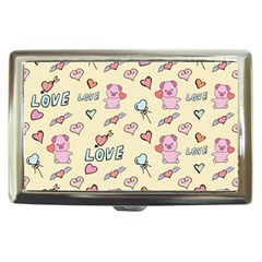 Pig Animal Love Romance Seamless Texture Pattern Cigarette Money Case by Wegoenart