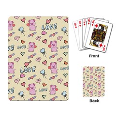 Pig Animal Love Romance Seamless Texture Pattern Playing Cards Single Design (rectangle) by Wegoenart