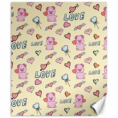 Pig Animal Love Romance Seamless Texture Pattern Canvas 8  X 10  by Wegoenart