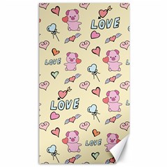 Pig Animal Love Romance Seamless Texture Pattern Canvas 40  X 72  by Wegoenart