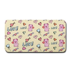 Pig Animal Love Romance Seamless Texture Pattern Medium Bar Mat by Wegoenart