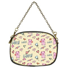 Pig Animal Love Romance Seamless Texture Pattern Chain Purse (two Sides) by Wegoenart