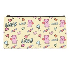 Pig Animal Love Romance Seamless Texture Pattern Pencil Case by Wegoenart