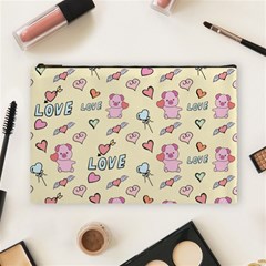 Pig Animal Love Romance Seamless Texture Pattern Cosmetic Bag (large) by Wegoenart