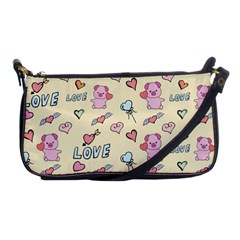 Pig Animal Love Romance Seamless Texture Pattern Shoulder Clutch Bag by Wegoenart