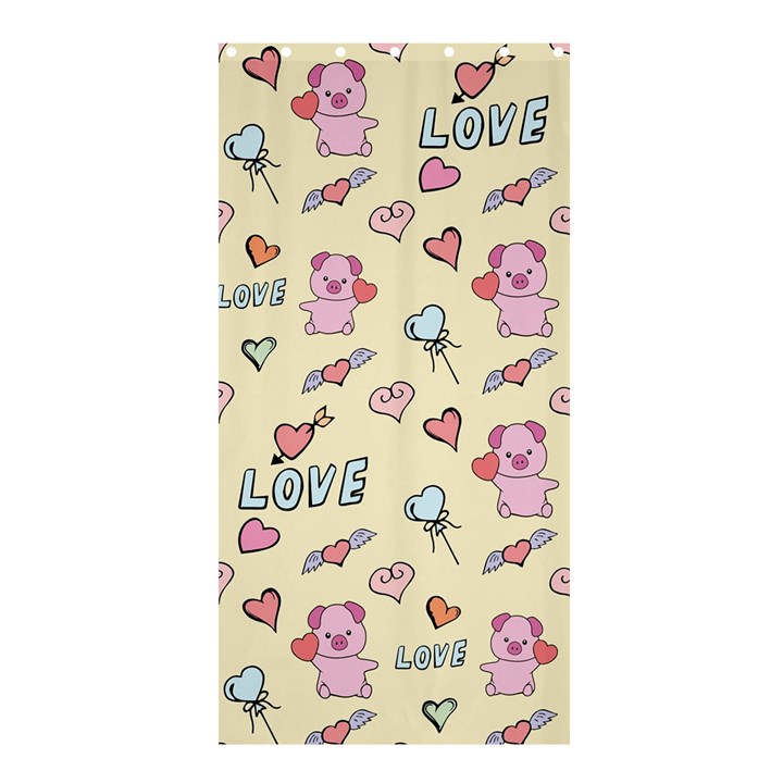 Pig Animal Love Romance Seamless Texture Pattern Shower Curtain 36  x 72  (Stall) 