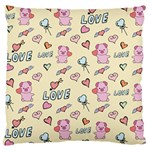 Pig Animal Love Romance Seamless Texture Pattern Large Cushion Case (One Side) Front