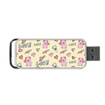 Pig Animal Love Romance Seamless Texture Pattern Portable USB Flash (One Side) Front