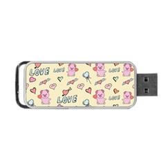 Pig Animal Love Romance Seamless Texture Pattern Portable Usb Flash (two Sides) by Wegoenart