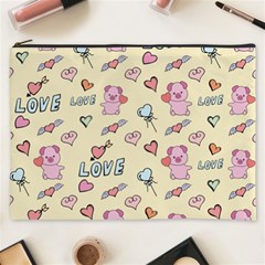 Pig Animal Love Romance Seamless Texture Pattern Cosmetic Bag (xxxl) by Wegoenart