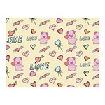 Pig Animal Love Romance Seamless Texture Pattern Premium Plush Fleece Blanket (Mini) 35 x27  Blanket Front