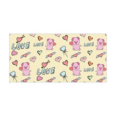 Pig Animal Love Romance Seamless Texture Pattern Yoga Headband by Wegoenart