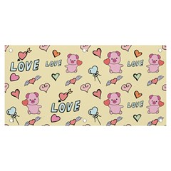 Pig Animal Love Romance Seamless Texture Pattern Banner And Sign 6  X 3  by Wegoenart