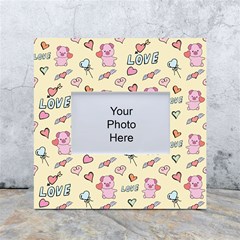 Pig Animal Love Romance Seamless Texture Pattern White Box Photo Frame 4  X 6  by Wegoenart