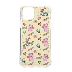 Pig Animal Love Romance Seamless Texture Pattern Iphone 11 Pro 5 8 Inch Tpu Uv Print Case by Wegoenart