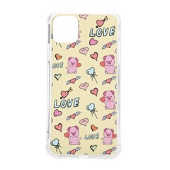 Pig Animal Love Romance Seamless Texture Pattern Iphone 11 Pro Max 6 5 Inch Tpu Uv Print Case by Wegoenart