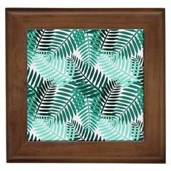 Background Pattern Texture Leaves Design Wallpaper Framed Tile by Wegoenart